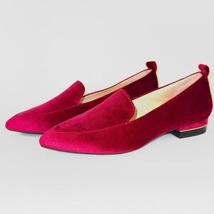 Alex Marie Raspberry “Campbell” Velvet Flats Loafers, Sz 8.5 (Almost New!)